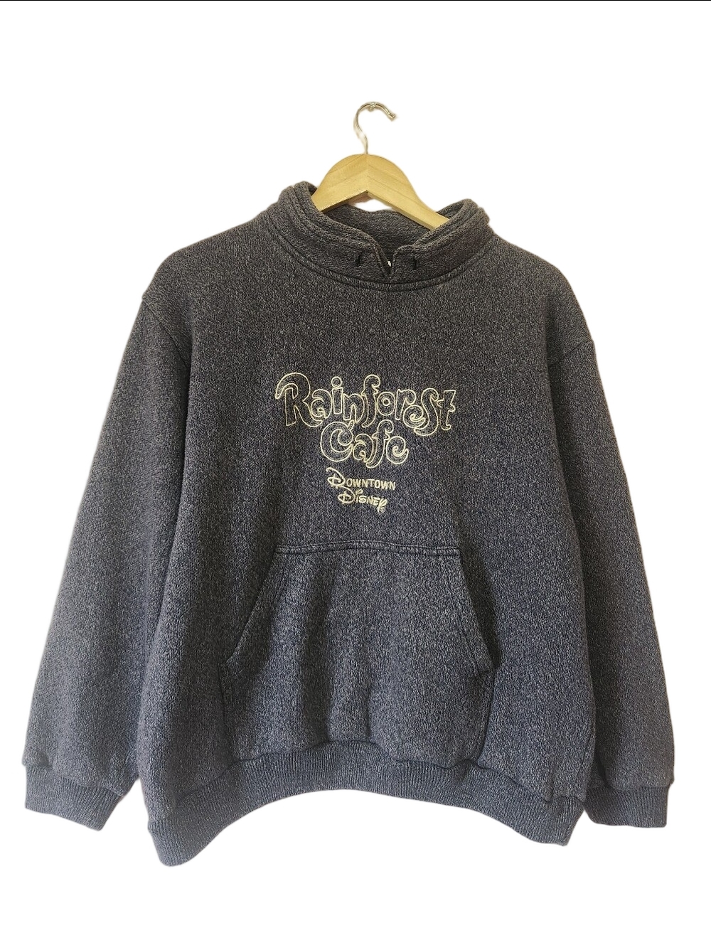 Vintage Rainforest Cafe Downtown Disney Embroidered Sweatshirt Navy Size M EUC